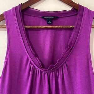 Banana Republic| Bright‎ Purple Sleeveless Tank Top Scoop Gathered Neckline Sz M